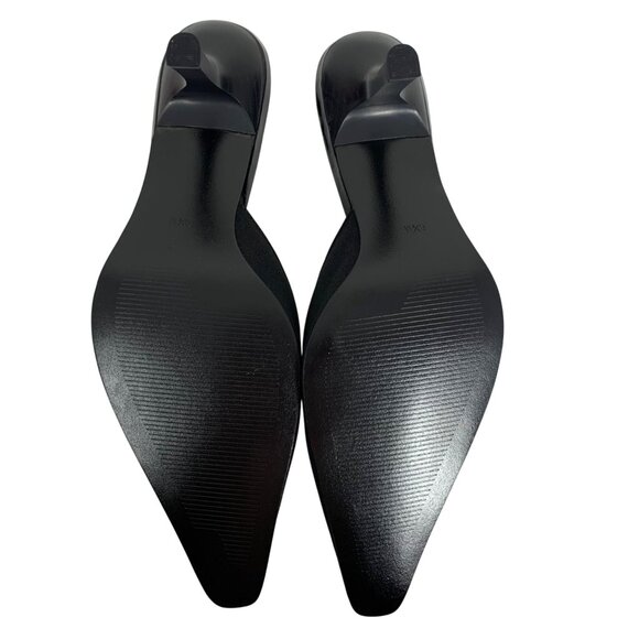 NIB Gloria Vanderbilt Black Fabric Heeled Mules Gradually Style 8.5M Women Shoes - Picture 2 of 5